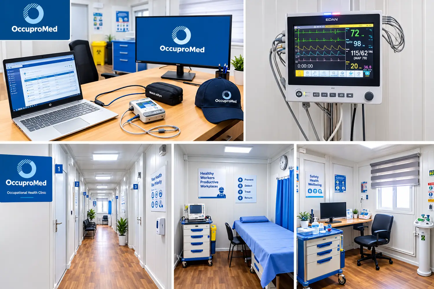 OccuproMed clinic facilities &mdash; treatment rooms and diagnostic equipment